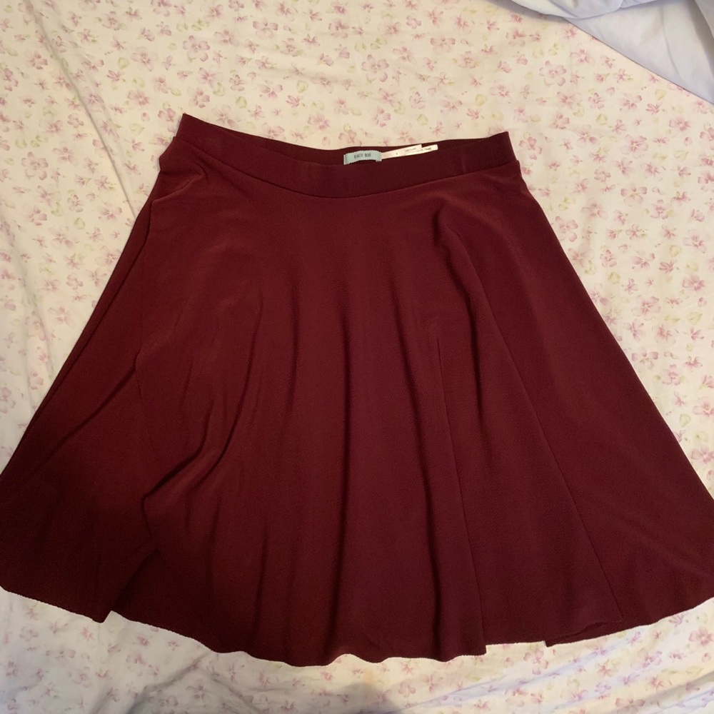 burgundy skater skirt